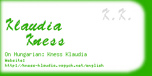 klaudia kness business card